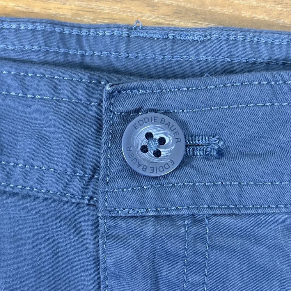Eddie Bauer‎ Womens Blue Cotton Side Stitch Embroidered 4